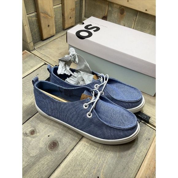 So Edenn Women's Moc Toe Slip-On Sneakers Blue White US 6.5 Chambray - Picture 6 of 10